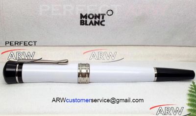 Perfect Mont blanc Replica Pen Bonheur Nuit Fineliner White Resin Black Clip